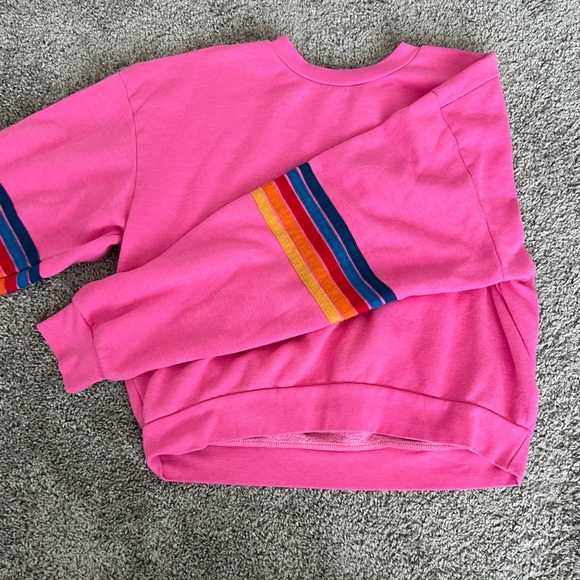 Pink Aviator Nation 5 Stripe Crewneck Size S - Picture 2 of 4